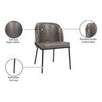 Jagger Vegan Leather Upholstered Dining Chair (883-C) in Grey