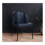 Jagger Vegan Leather Upholstered Dining Chair (883-C) in Navy