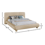 Blair Chenille Fabric Upholstered King Bed in Beige
