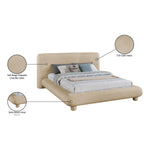 Blair Chenille Fabric Upholstered King Bed in Beige