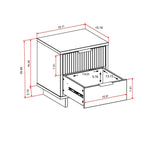 Granville 18" Nightstand (2-Drawer) in Light Gray