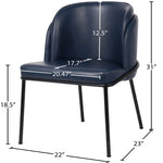Jagger Vegan Leather Upholstered Dining Chair (883-C) in Navy
