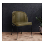 Jagger Vegan Leather Upholstered Dining Chair (883-C) in Olive