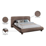 Blair Chenille Fabric Upholstered King Bed in Brown