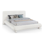 Blair Chenille Fabric Upholstered King Bed in Cream