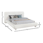 Blair Chenille Fabric Upholstered King Bed in Cream