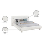Blair Chenille Fabric Upholstered King Bed in Cream