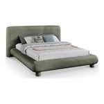 Blair Chenille Fabric Upholstered King Bed in Green