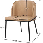 Jagger Vegan Leather Upholstered Dining Chair (883-C) in Tan