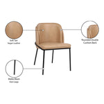 Jagger Vegan Leather Upholstered Dining Chair (883-C) in Tan