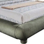 Blair Chenille Fabric Upholstered King Bed in Green