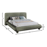 Blair Chenille Fabric Upholstered King Bed in Green