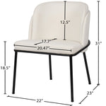 Jagger Vegan Leather Upholstered Dining Chair (883-C) in White