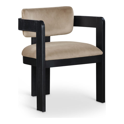 Sacha Velvet Upholstered Dining Chair (11095-C) in Beige