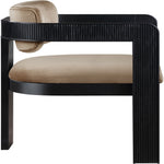 Sacha Velvet Upholstered Dining Chair (11095-C) in Beige