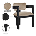 Sacha Velvet Upholstered Dining Chair (11095-C) in Beige