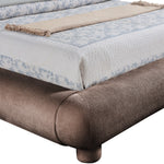 Blair Chenille Fabric Upholstered Queen Bed in Brown