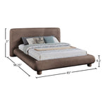 Blair Chenille Fabric Upholstered Queen Bed in Brown