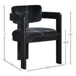 Sacha Velvet Upholstered Dining Chair (11095-C) in Black