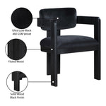 Sacha Velvet Upholstered Dining Chair (11095-C) in Black