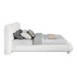 Blair Chenille Fabric Upholstered Queen Bed in Cream