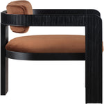 Sacha Velvet Upholstered Dining Chair (11095-C) in Cognac