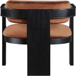 Sacha Velvet Upholstered Dining Chair (11095-C) in Cognac