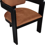 Sacha Velvet Upholstered Dining Chair (11095-C) in Cognac