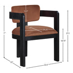 Sacha Velvet Upholstered Dining Chair (11095-C) in Cognac