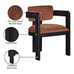 Sacha Velvet Upholstered Dining Chair (11095-C) in Cognac