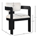 Sacha Velvet Upholstered Dining Chair (11095-C) in Cream