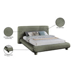 Blair Chenille Fabric Upholstered Queen Bed in Green