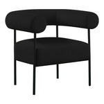 Blake Boucle Fabric Upholstered Accent Chair in Black