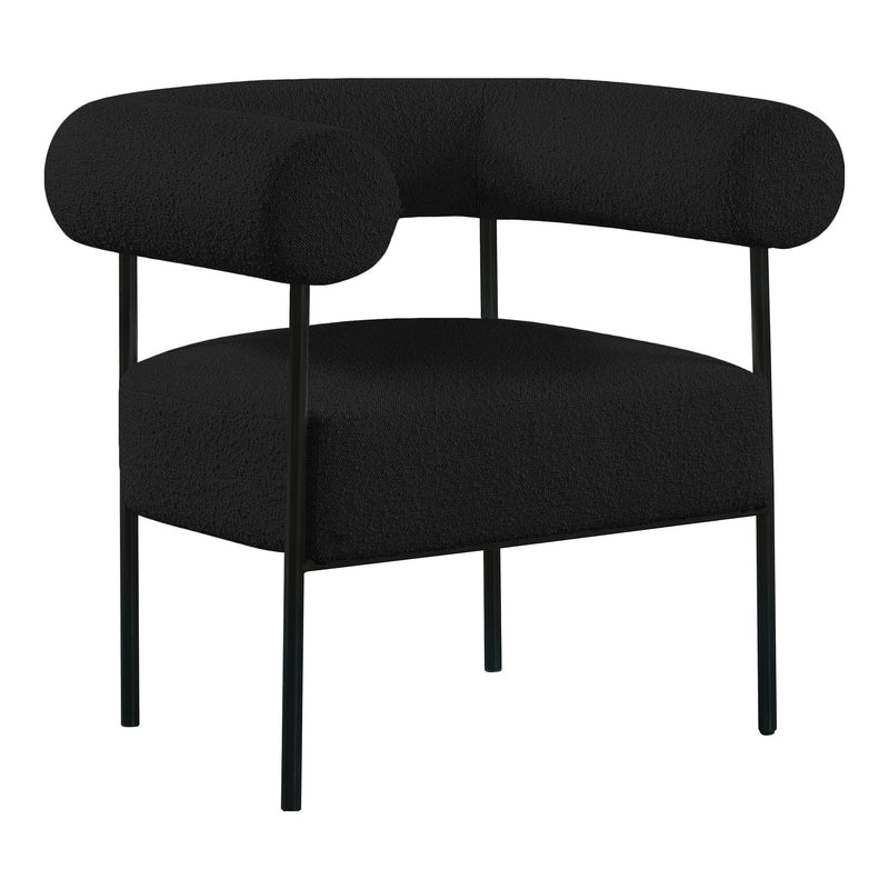 Blake Boucle Fabric Upholstered Accent Chair in Black