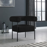Blake Boucle Fabric Upholstered Accent Chair in Black