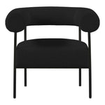Blake Boucle Fabric Upholstered Accent Chair in Black