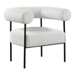 Blake Boucle Fabric Upholstered Accent Chair in Cream