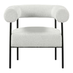Blake Boucle Fabric Upholstered Accent Chair in Cream