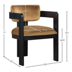 Sacha Velvet Upholstered Dining Chair (11095-C) in Saddle