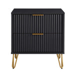Dumbo 20" Fluted Nightstand (2-Drawer) in Black