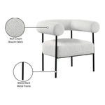 Blake Boucle Fabric Upholstered Accent Chair in Cream