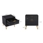 Dumbo 20" Fluted Nightstand (2-Drawer) in Black