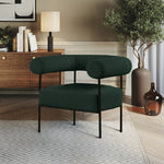 Blake Boucle Fabric Upholstered Accent Chair in Green