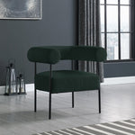 Blake Boucle Fabric Upholstered Accent Chair in Green