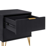 Dumbo 20" Fluted Nightstand (2-Drawer) in Black