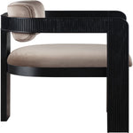 Sacha Velvet Upholstered Dining Chair (11095-C) in Taupe