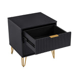 Dumbo 20" Fluted Nightstand (2-Drawer) in Black
