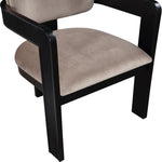 Sacha Velvet Upholstered Dining Chair (11095-C) in Taupe