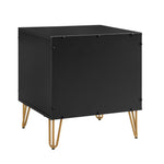 Dumbo 20" Fluted Nightstand (2-Drawer) in Black