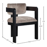Sacha Velvet Upholstered Dining Chair (11095-C) in Taupe